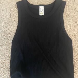 Aerie Classic Black Ribbed Tank Top